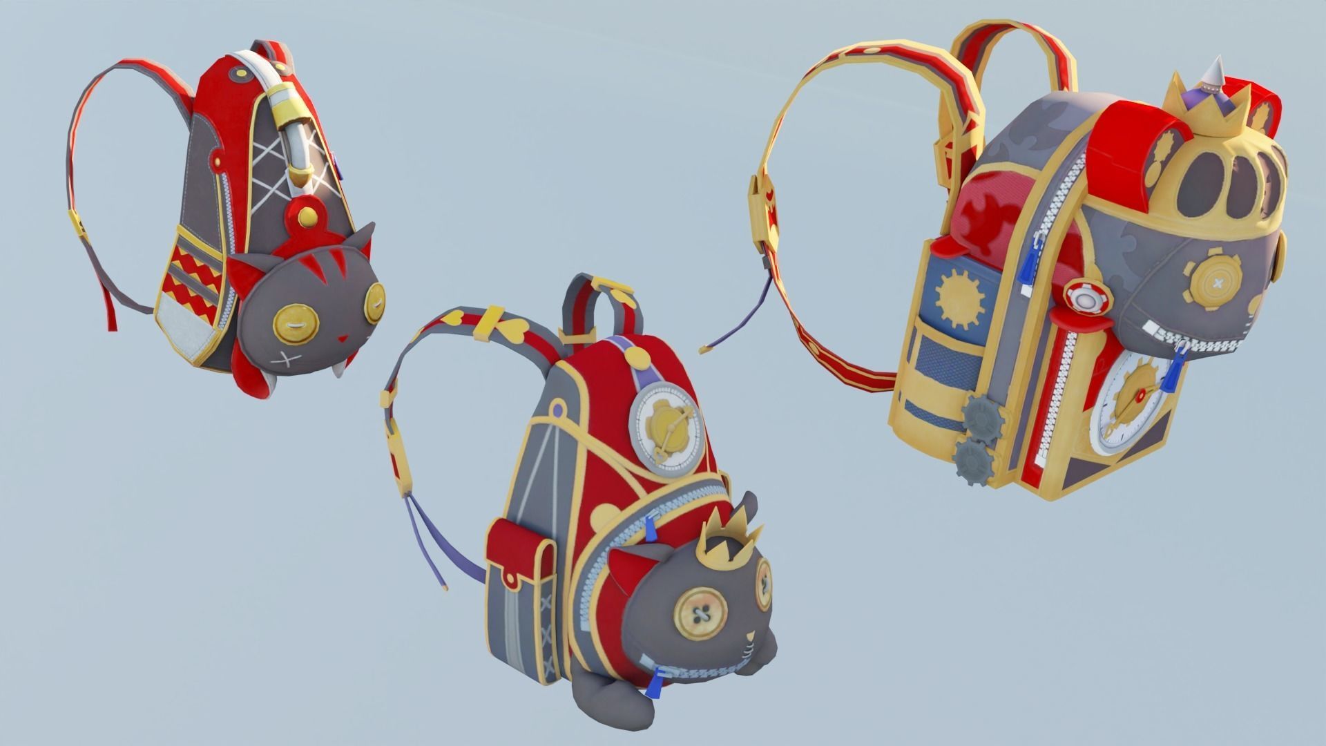 Bag 3x Clockwork Ursa Backpack 3D model_5