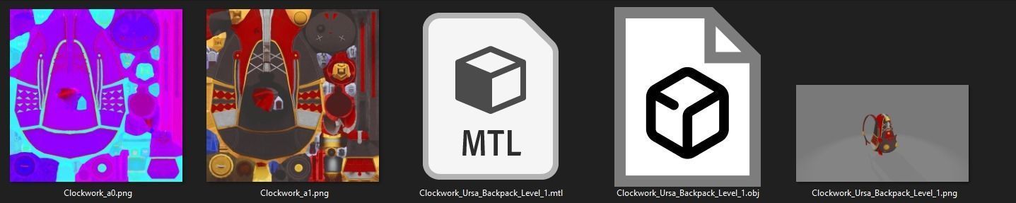 Bag 3x Clockwork Ursa Backpack 3D model_12