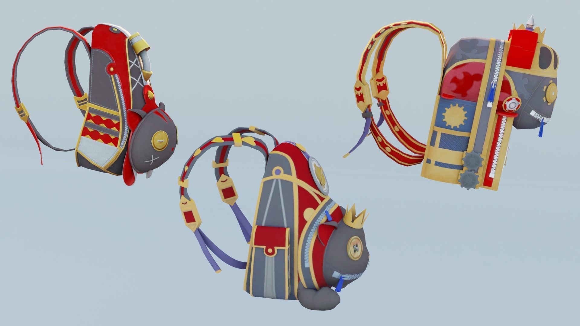 Bag 3x Clockwork Ursa Backpack 3D model_4