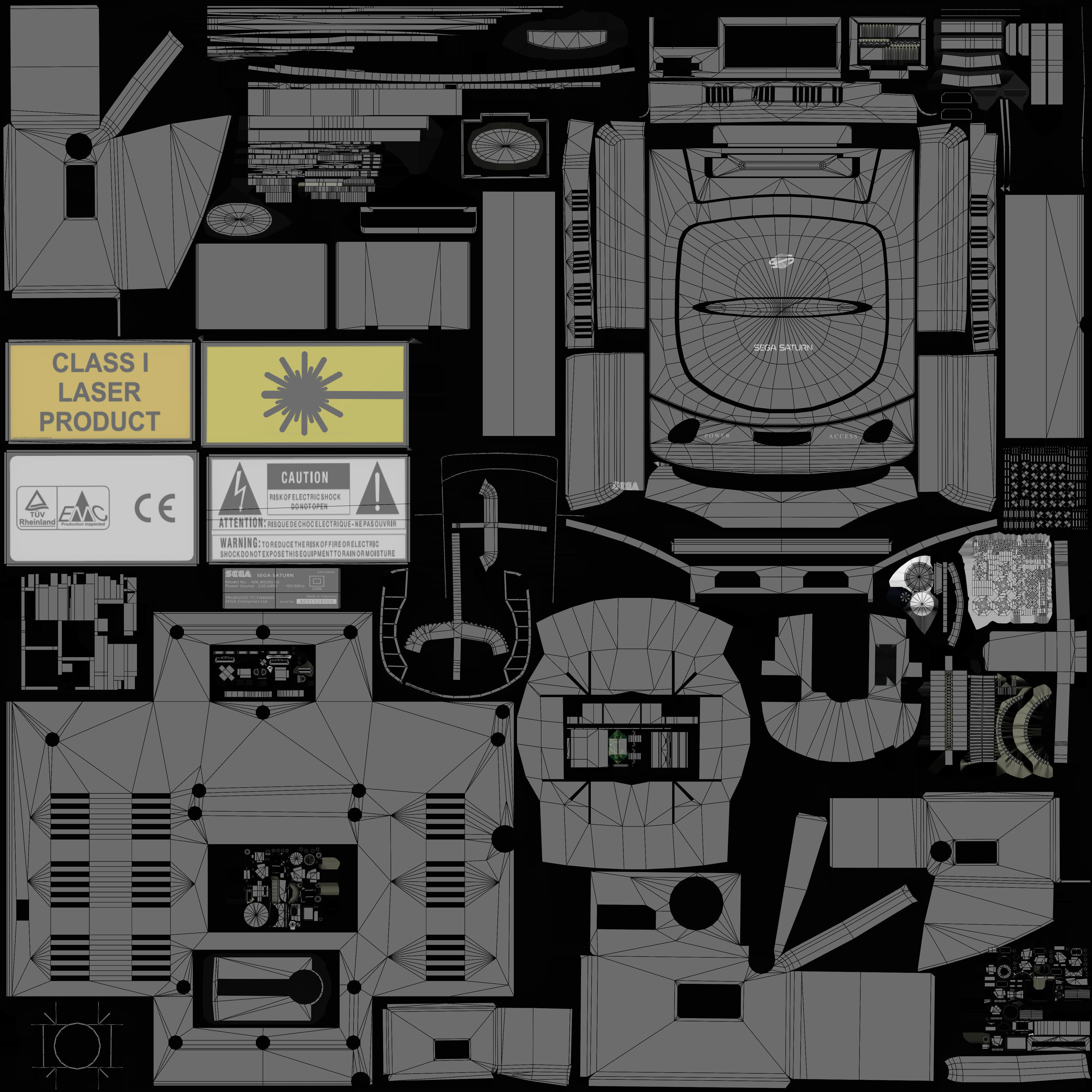 Sega Saturn Low-poly 3D model_45