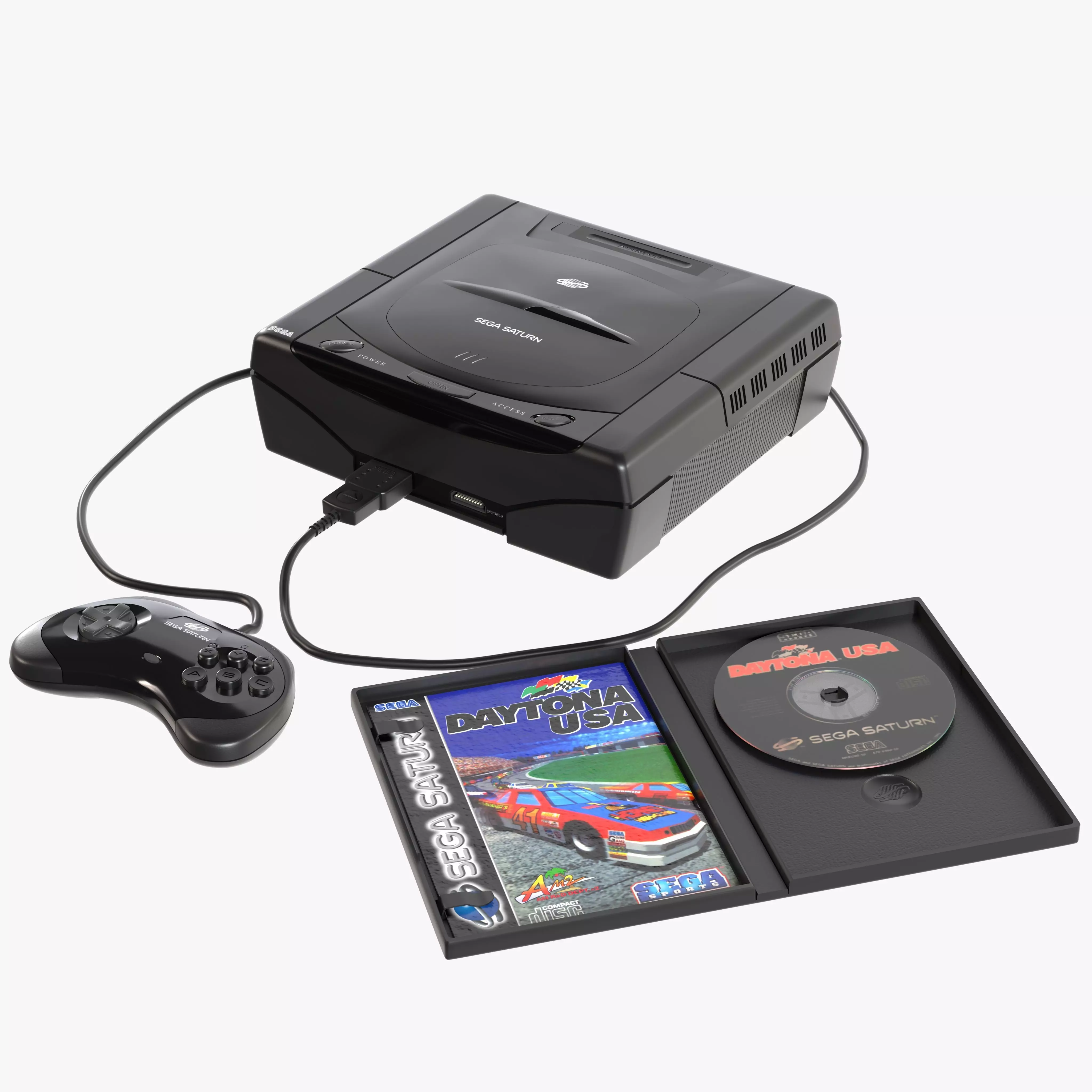 Sega Saturn Low-poly 3D model_0