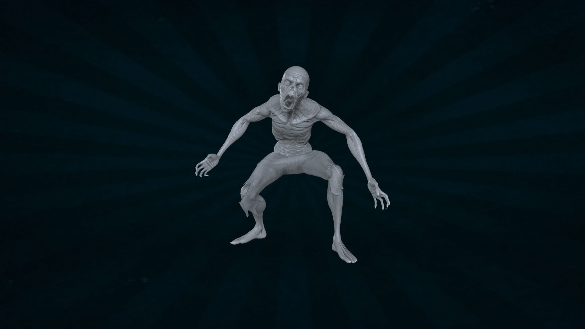 ZOMB-006 Screaming Zombie 3D model_3