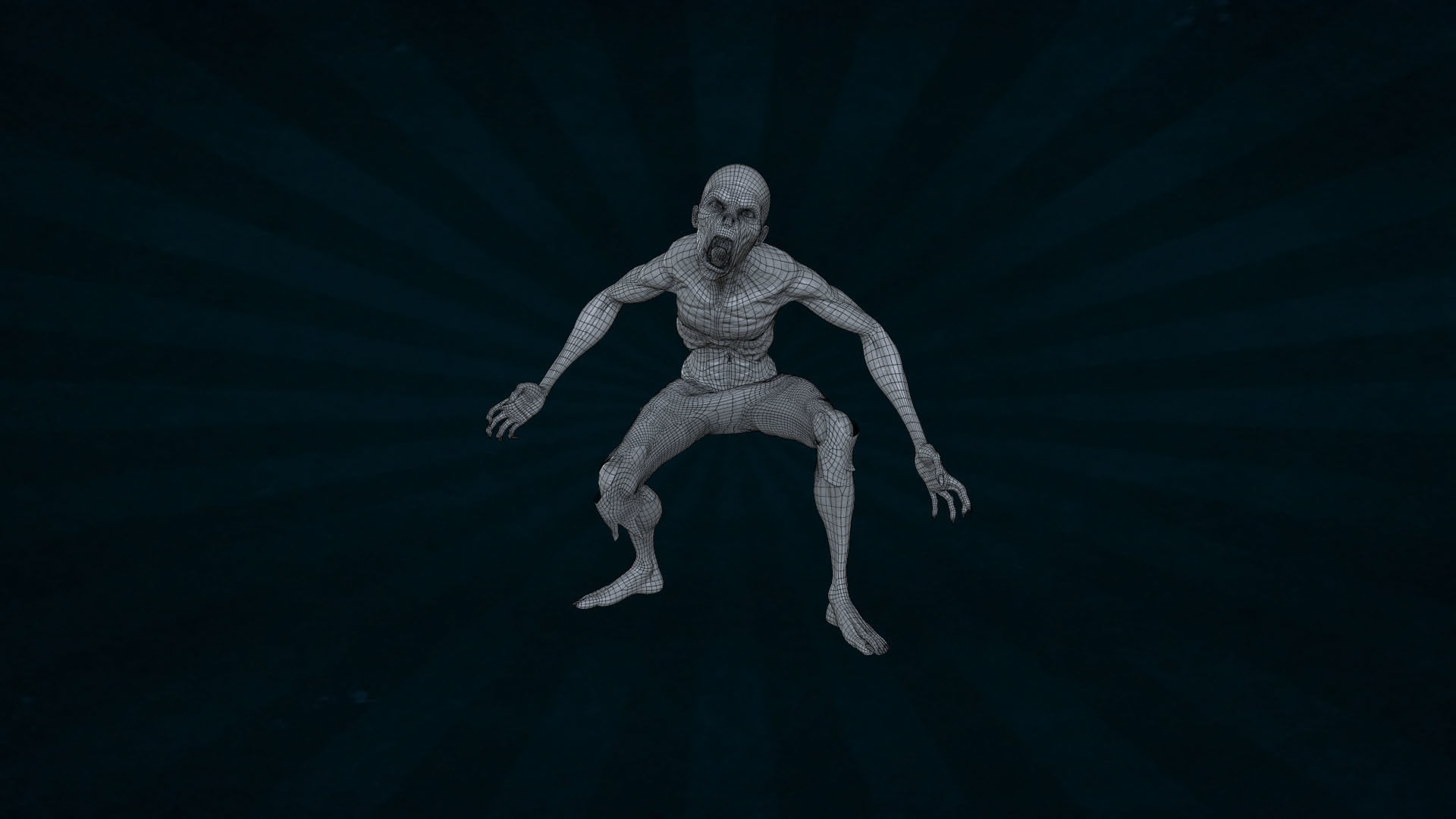 ZOMB-006 Screaming Zombie 3D model_4