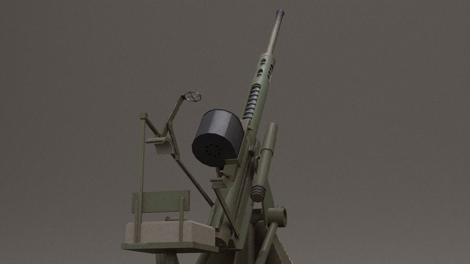 British Polsten 20mm Anti-Air Gun Low-poly 3D model_1