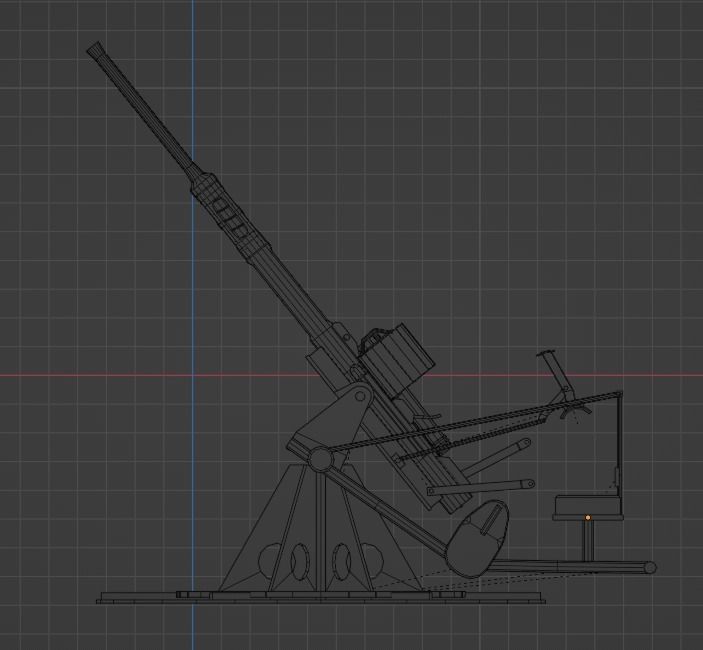 British Polsten 20mm Anti-Air Gun Low-poly 3D model_4