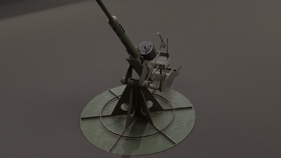 British Polsten 20mm Anti-Air Gun Low-poly 3D model_3