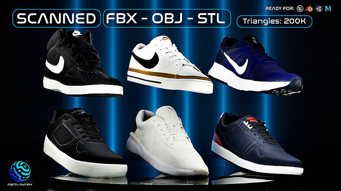 3D Scanned and Optimised Shoe Pack  3D model