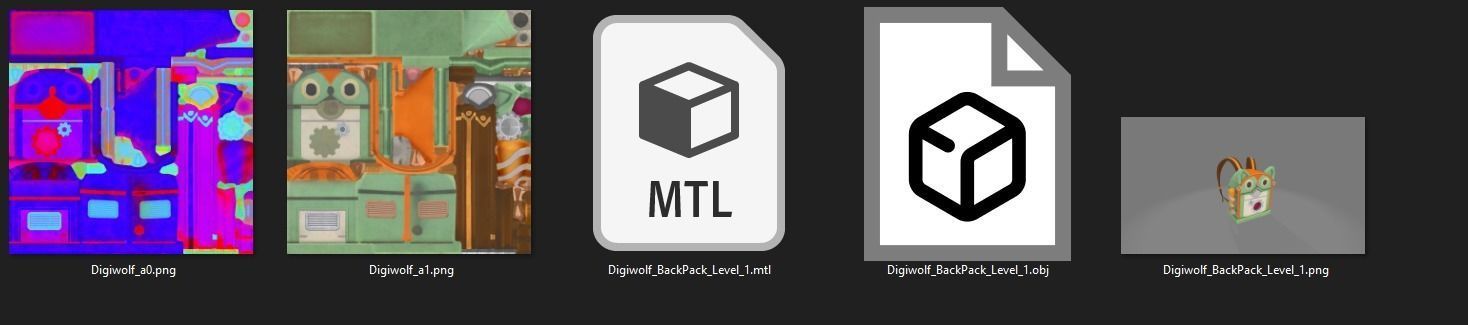 Bag 3x Digiwolf BackPack 3D model_14