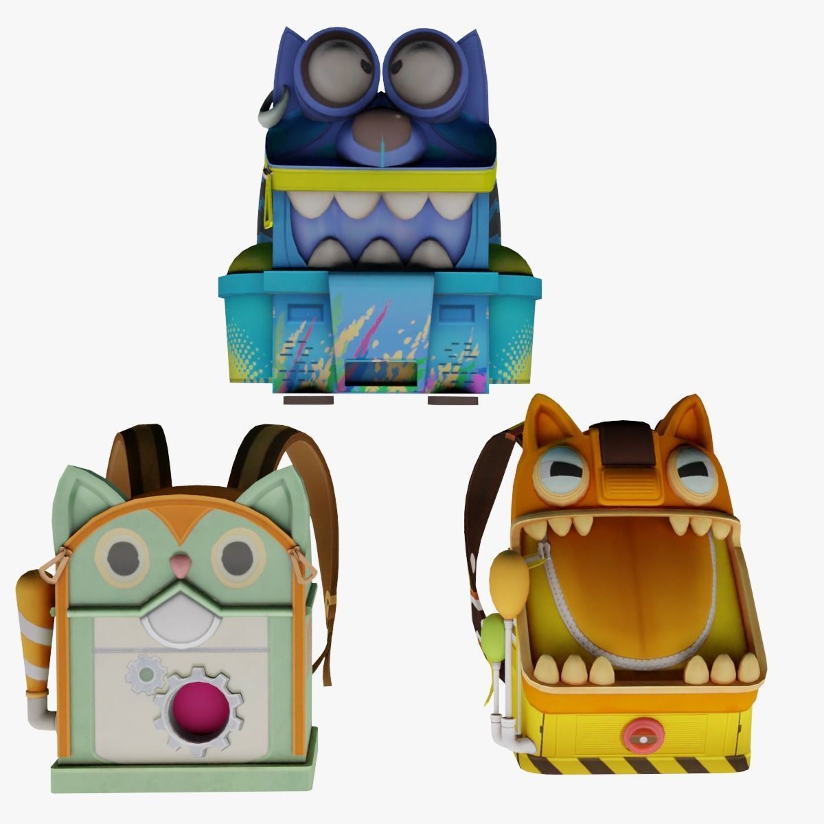 Bag 3x Digiwolf BackPack 3D model_1