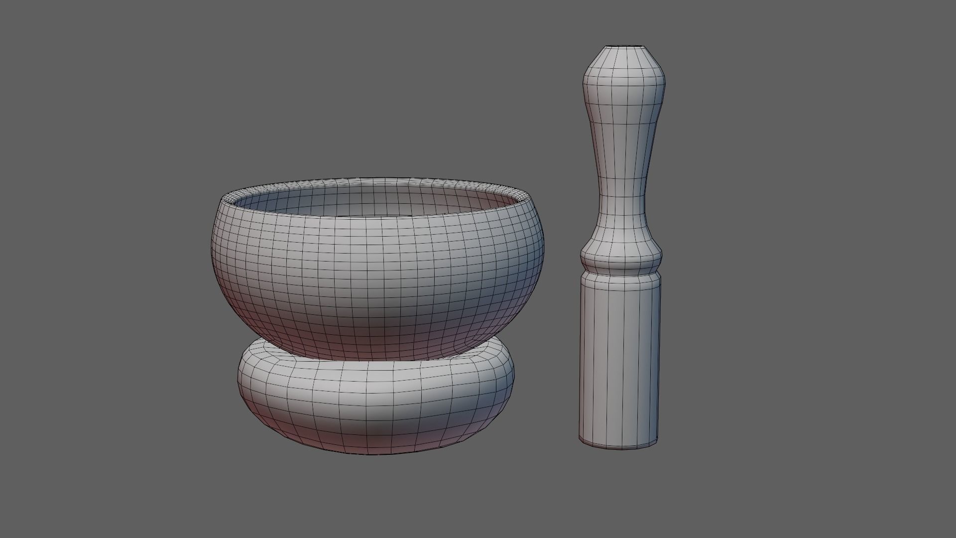 Singing Bowl Low-poly 3D model_8