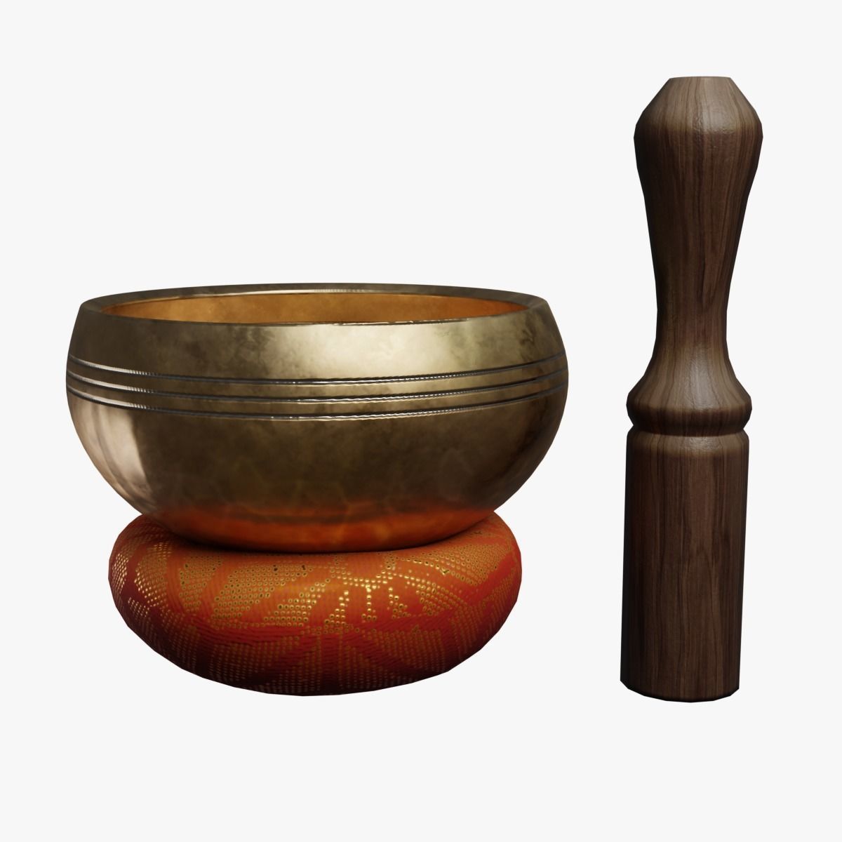 Singing Bowl Low-poly 3D model_2