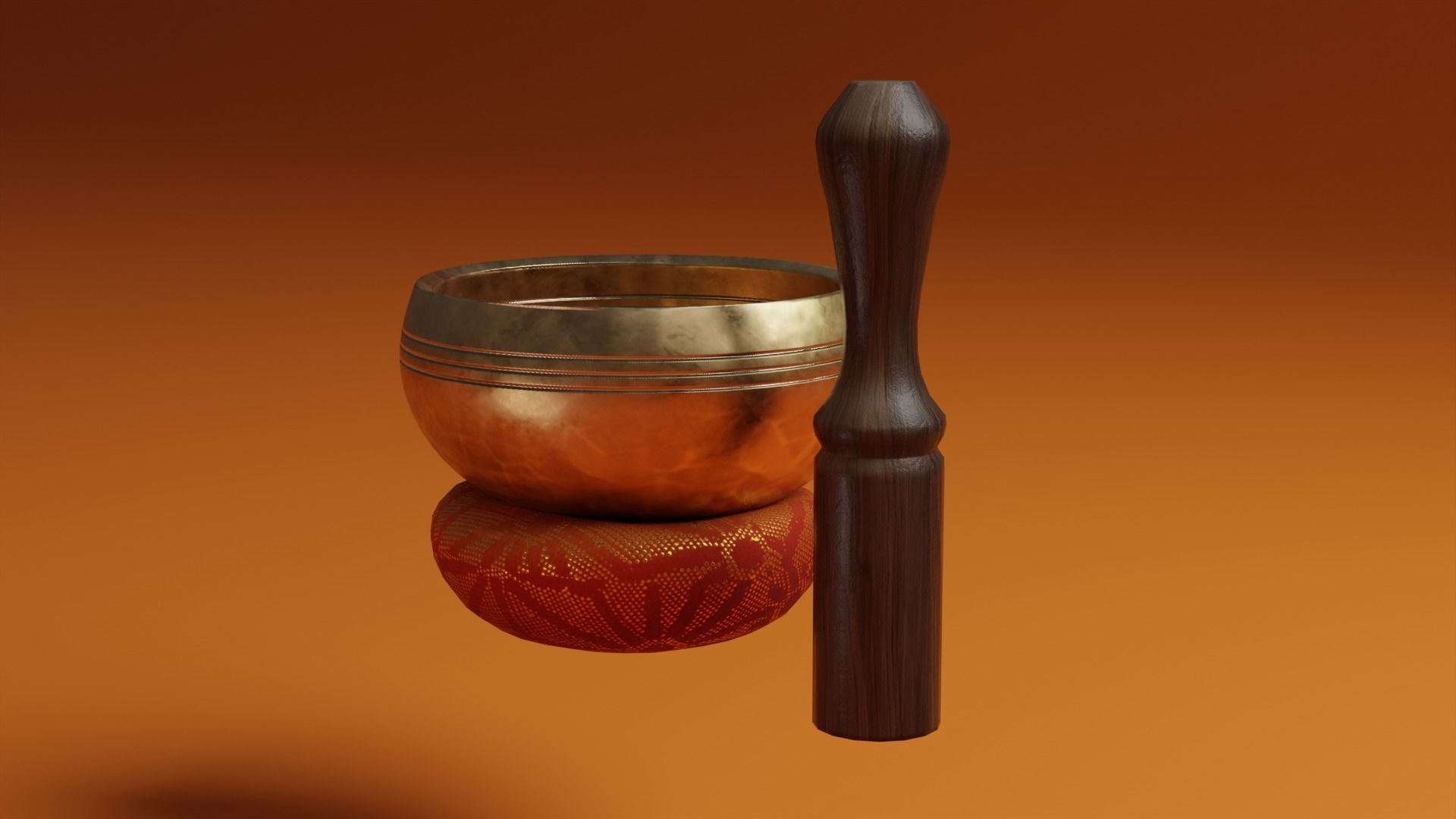 Singing Bowl Low-poly 3D model_5