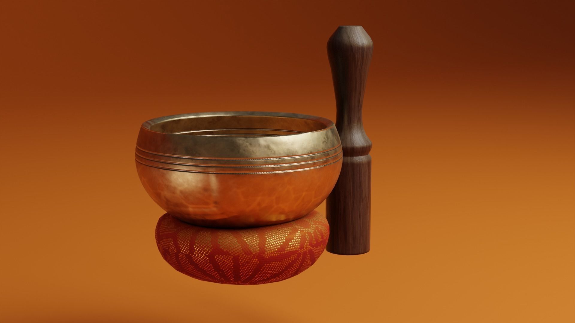Singing Bowl Low-poly 3D model_3