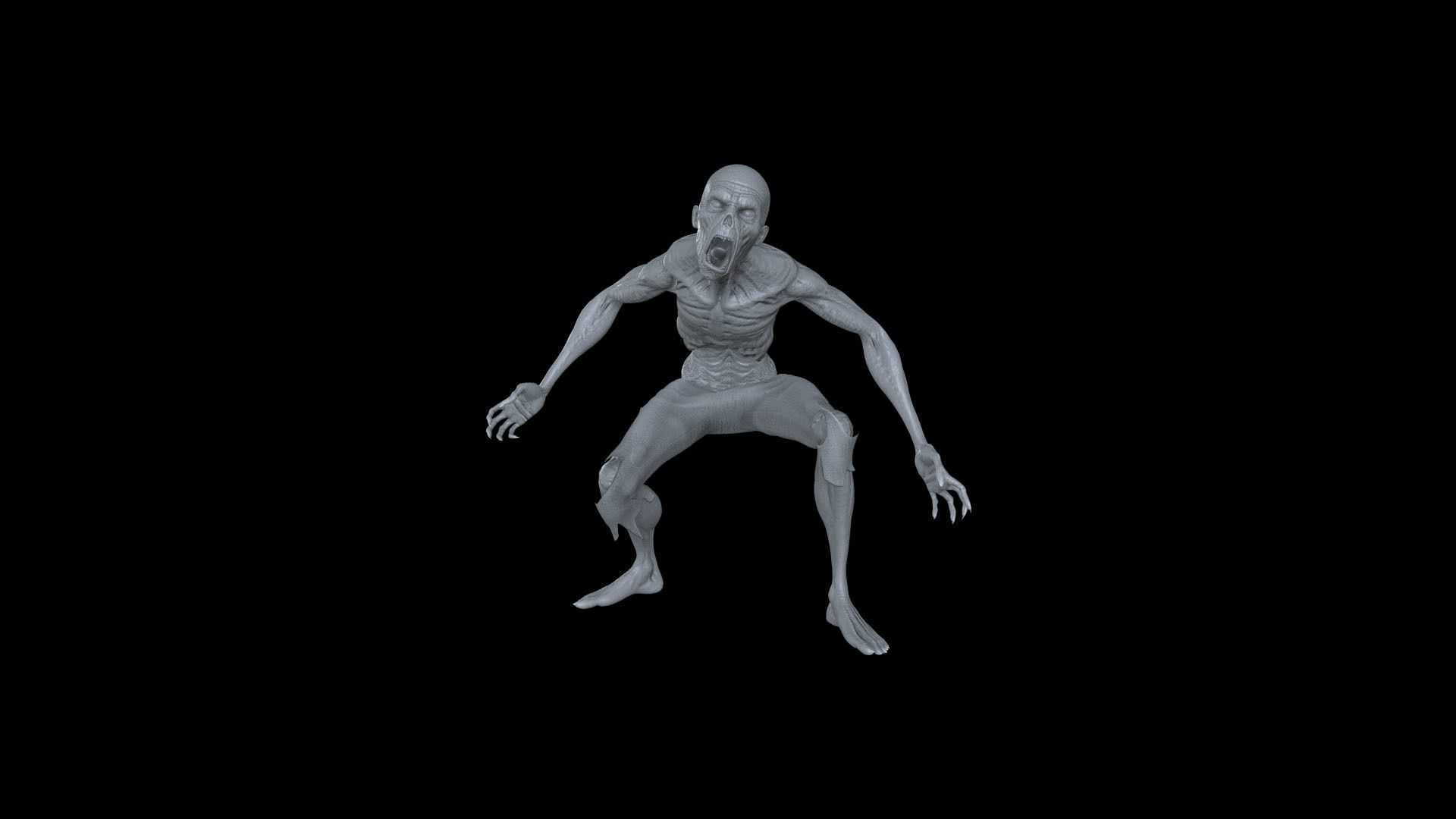 ZOMB06 Zombie Screaming 3D model_3