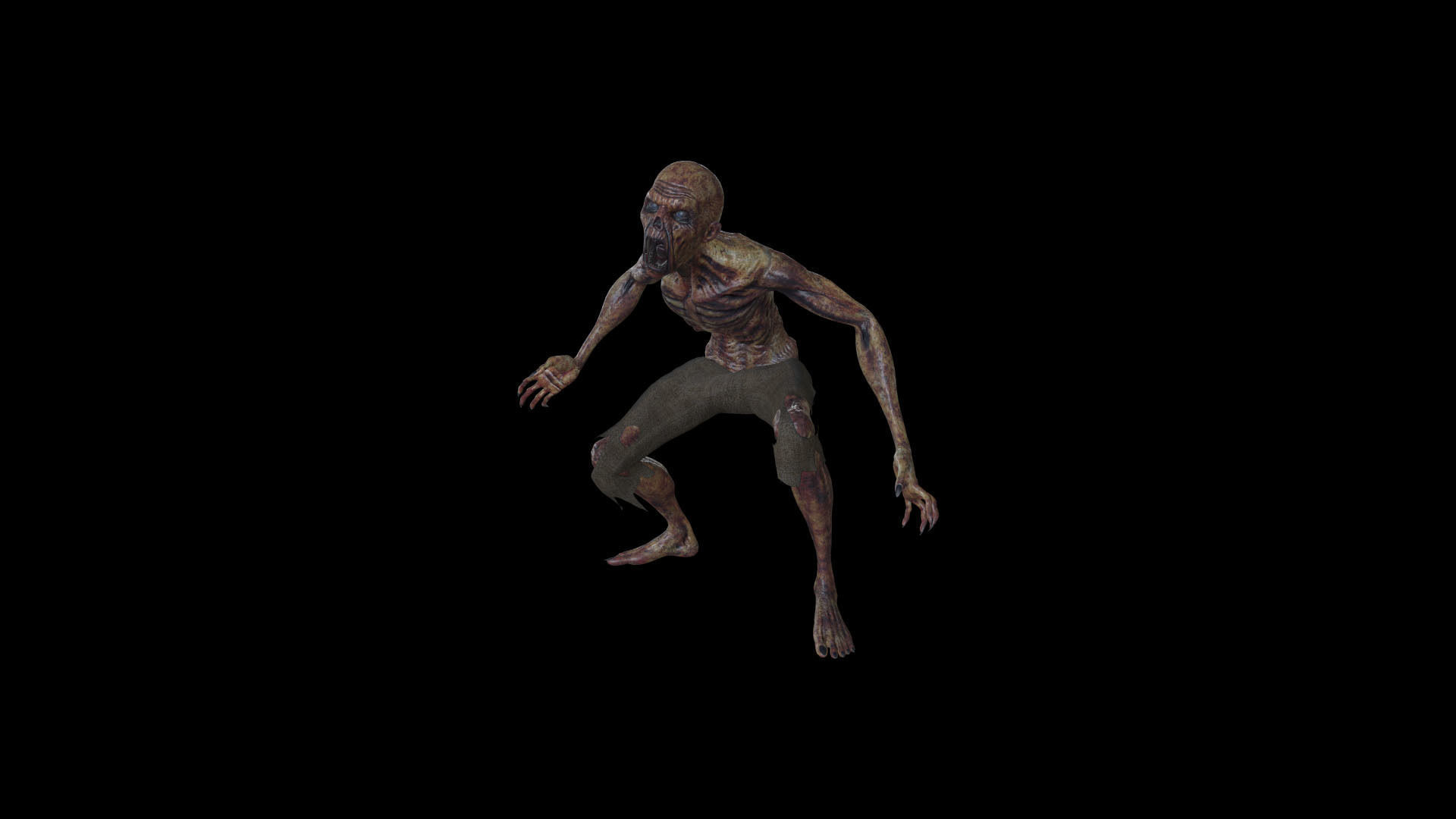 ZOMB06 Zombie Screaming 3D model_6