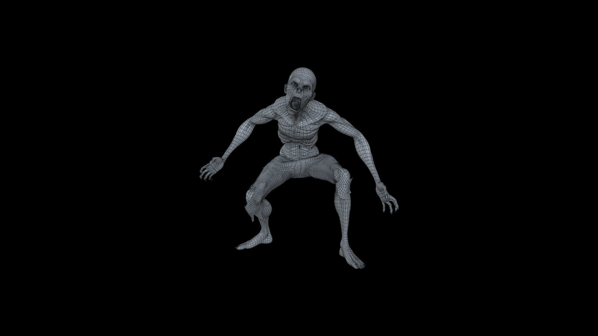 ZOMB06 Zombie Screaming 3D model_4