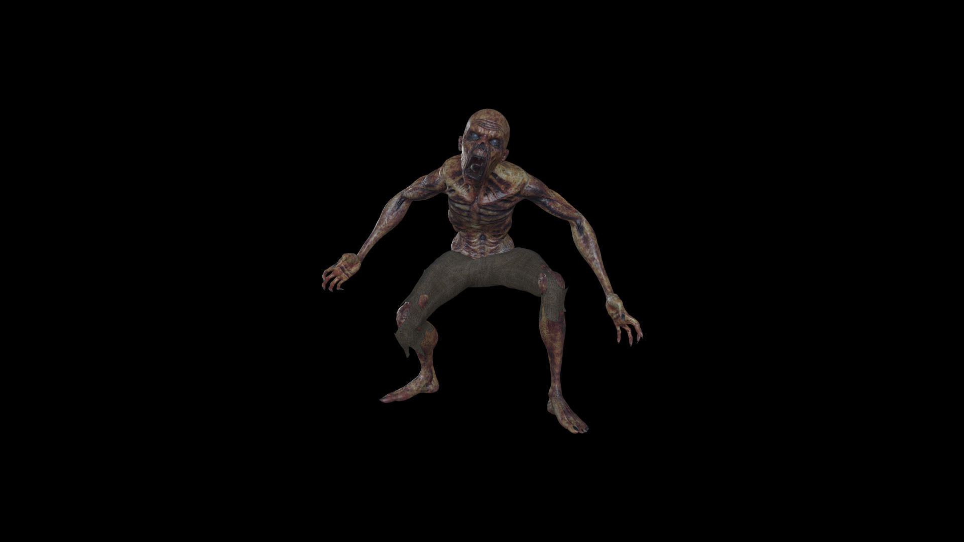 ZOMB06 Zombie Screaming 3D model_2