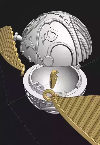 Golden Snitch ring box with Hidden Mechanism 3D model