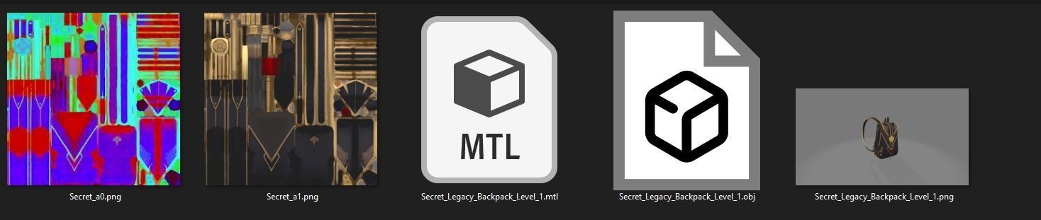 Bag 3x Secret Legacy Backpack 3D model_14