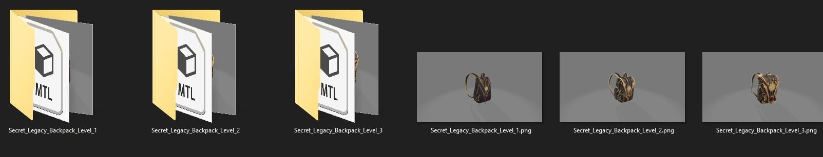 Bag 3x Secret Legacy Backpack 3D model_13