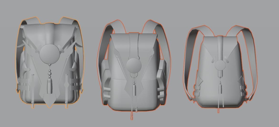 Bag 3x Secret Legacy Backpack 3D model_11
