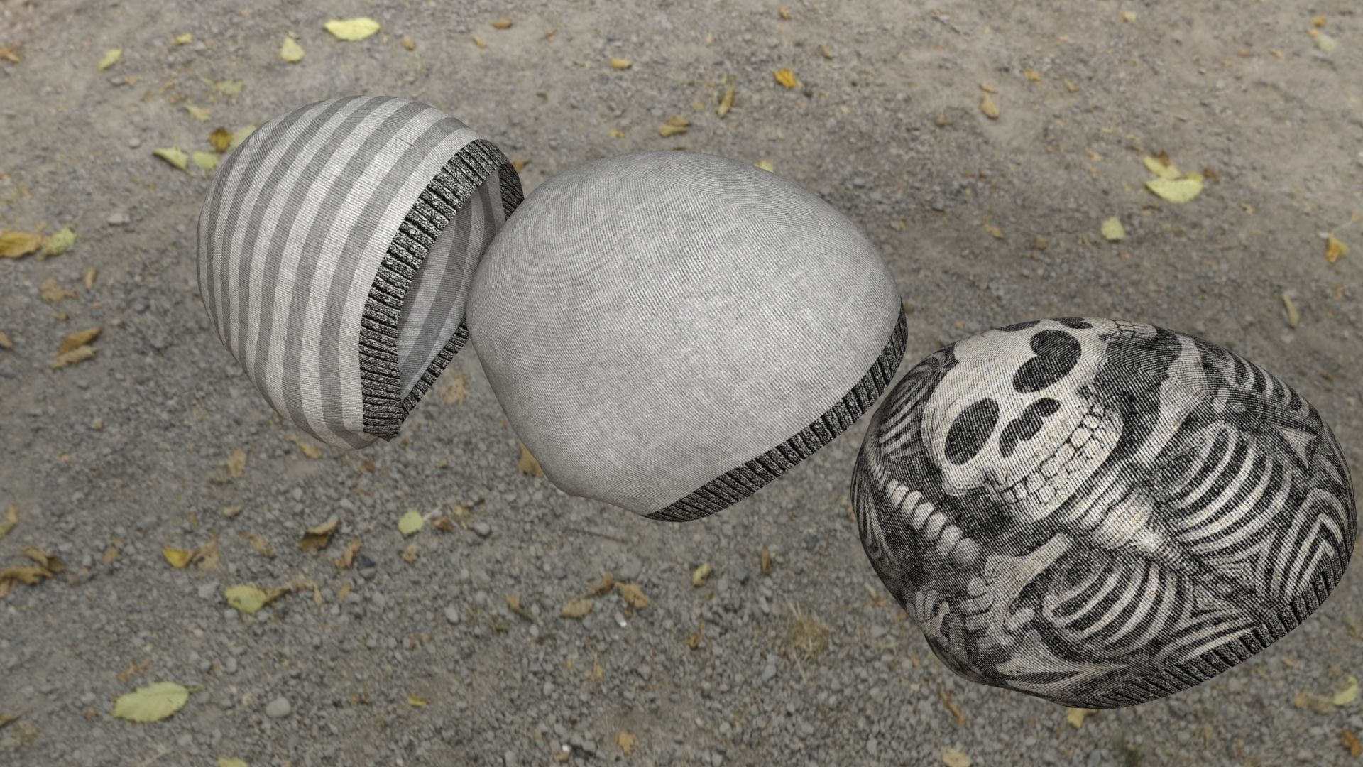 beanie styles 3D model_2