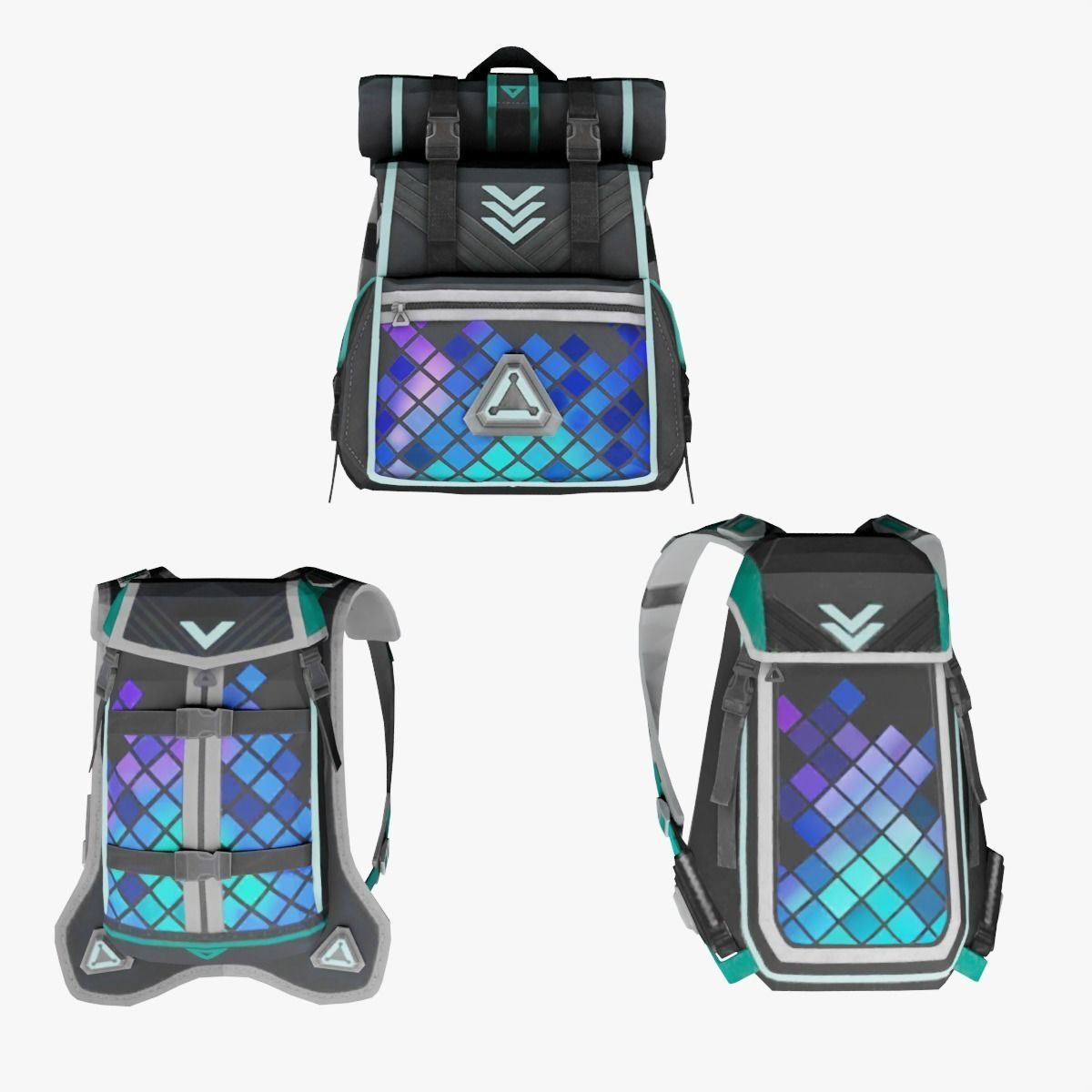 Bag 3x Techno Sensation BackPack 3D model_1