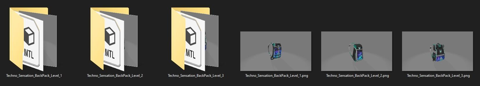 Bag 3x Techno Sensation BackPack 3D model_13