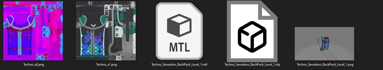 Bag 3x Techno Sensation BackPack 3D model_14