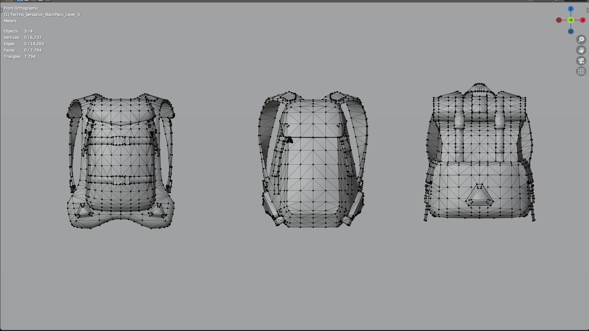 Bag 3x Techno Sensation BackPack 3D model_9