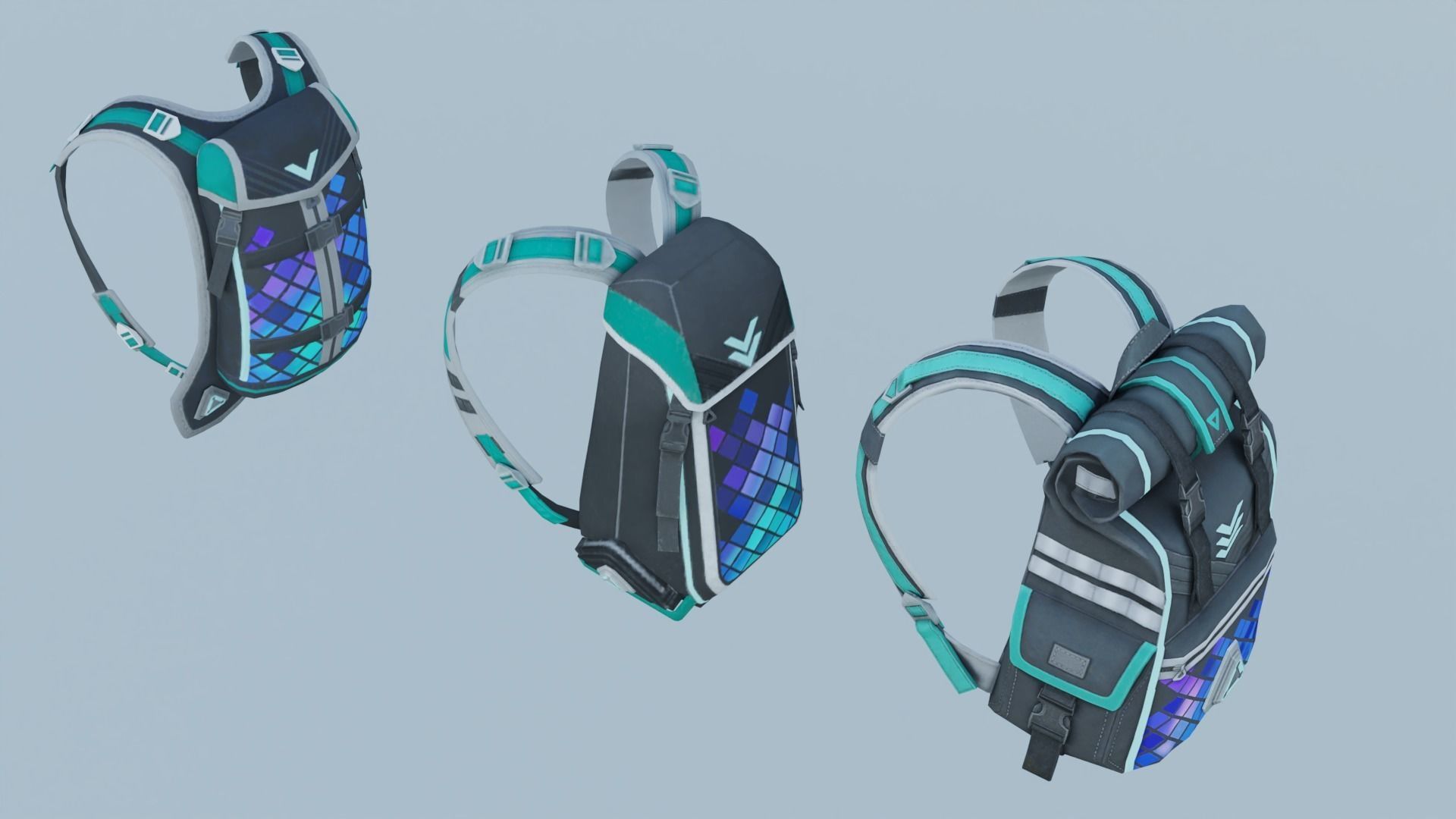 Bag 3x Techno Sensation BackPack 3D model_3