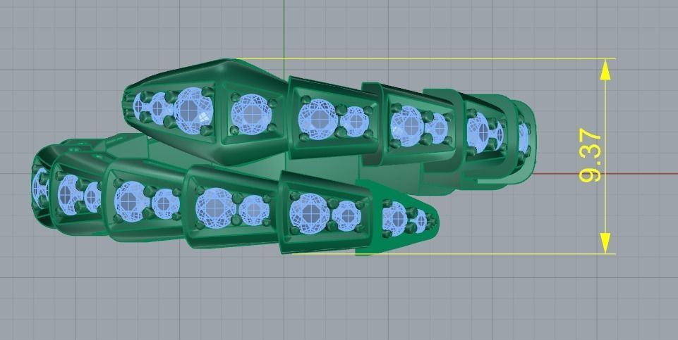 Snake ring N011672 3D print model_8