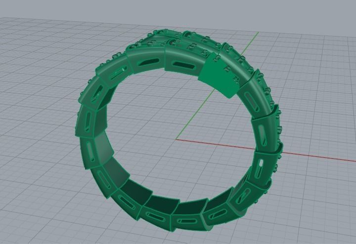 Snake ring N011672 3D print model_5