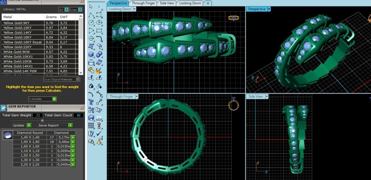Snake ring N011672 3D print model_9