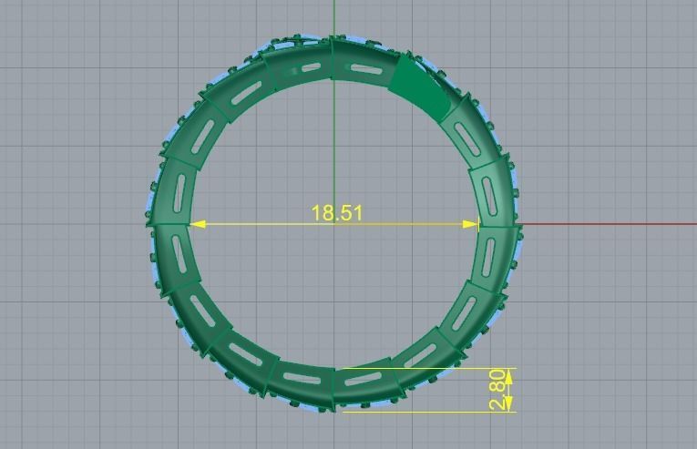 Snake ring N011672 3D print model_7