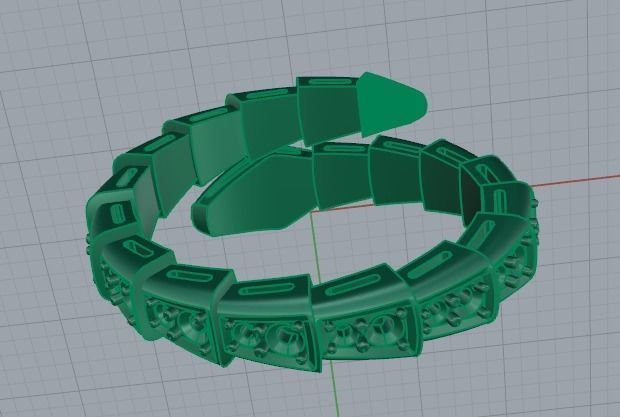 Snake ring N011672 3D print model_4