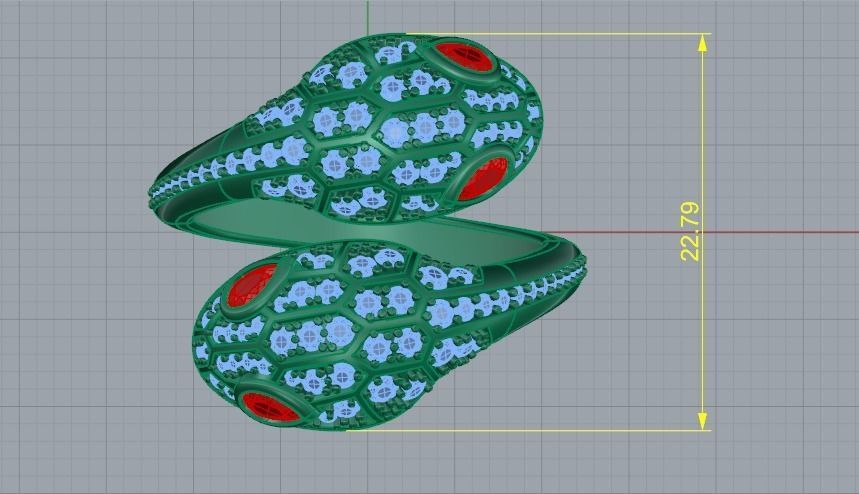 Snake ring N011671 3D print model_6