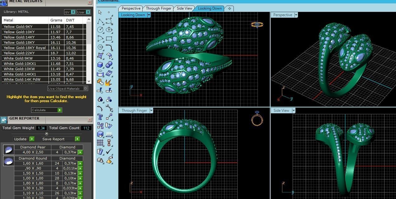 Snake ring N011671 3D print model_7