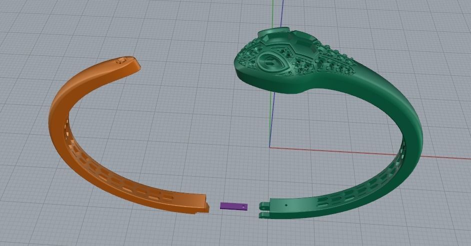 Snake bracelet N011669 3D print model_2