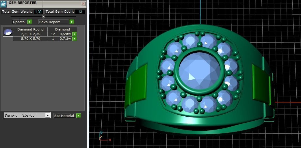 Ring N011666 3D print model_10