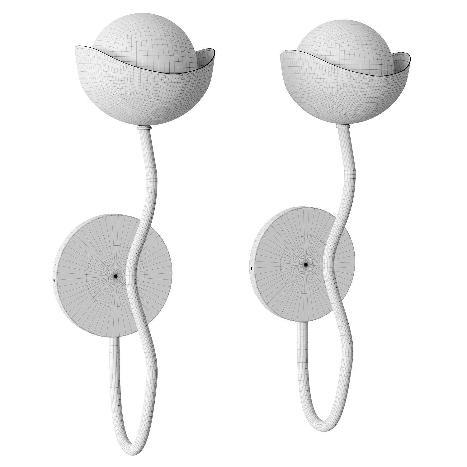 Lamp Kukka Sconce Low-poly 3D model Low-poly 3D model_7