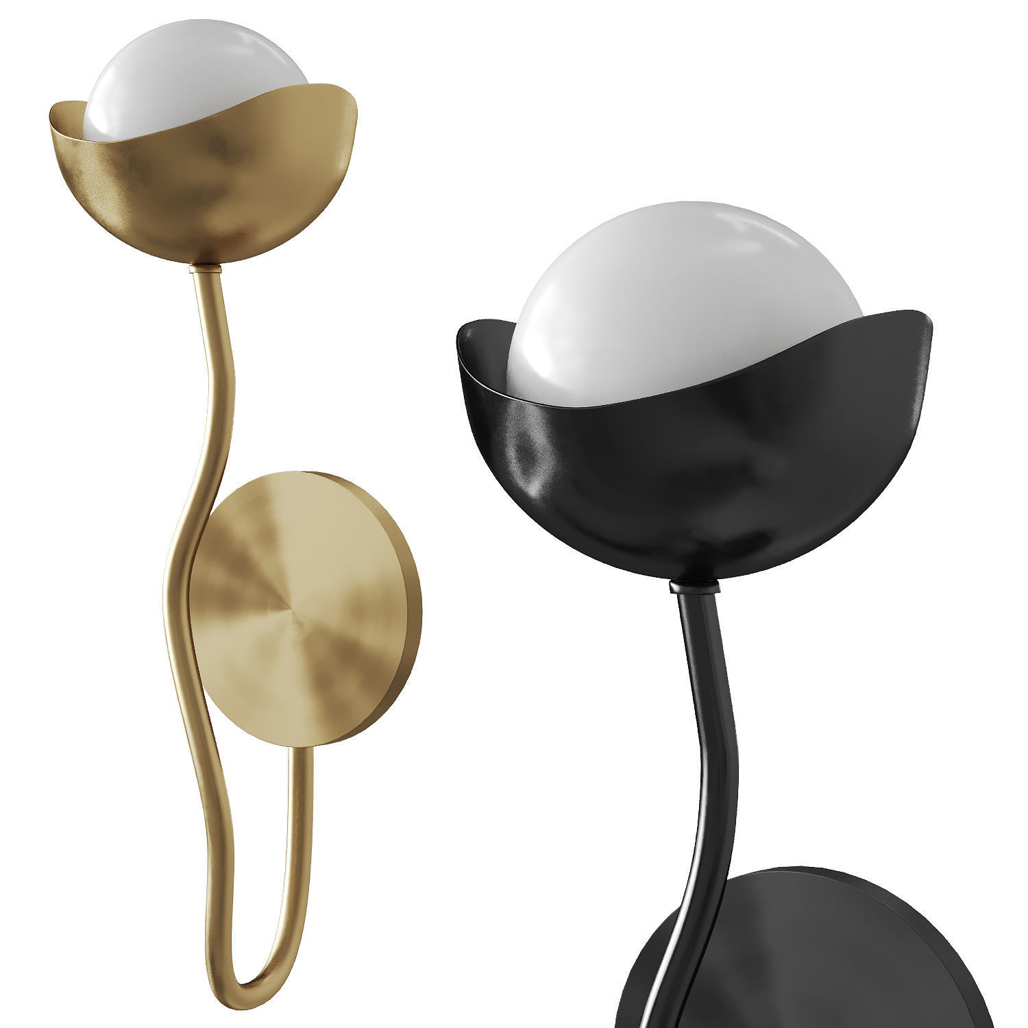 Lamp Kukka Sconce Low-poly 3D model Low-poly 3D model_4