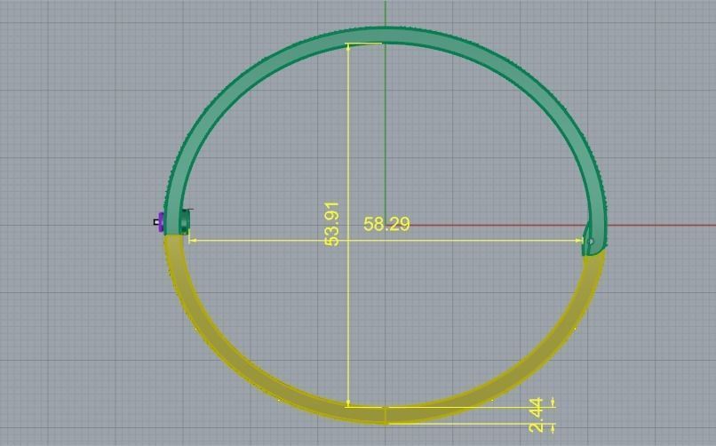 Bracelet 180 mm N011662 3D print model_8