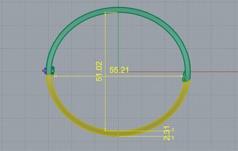 Bracelet 170 mm N011661 3D print model_6