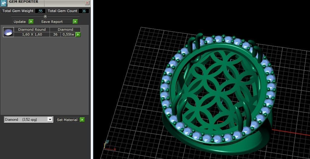 Ring with pearl stone N011657 3D print model_10