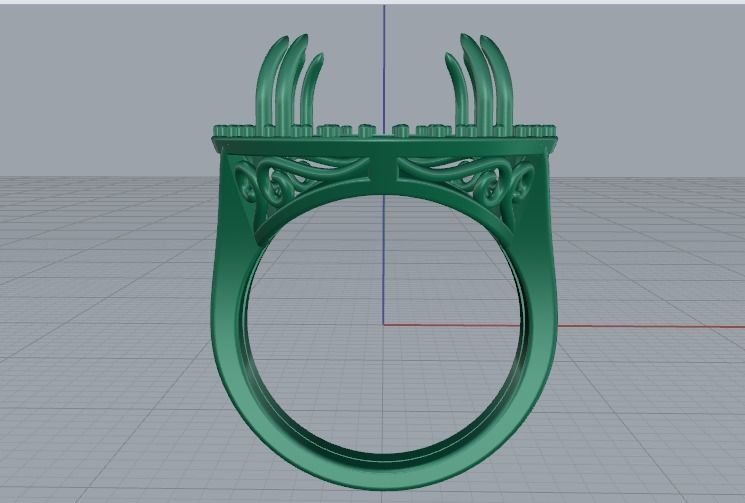 Ring with pearl stone N011657 3D print model_3