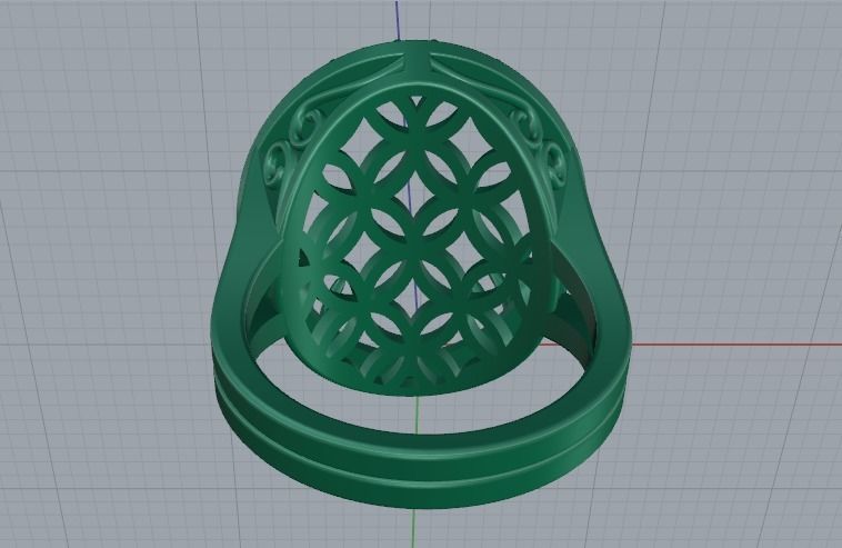 Ring with pearl stone N011657 3D print model_4