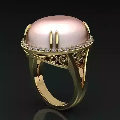 Ring with pearl stone N011657