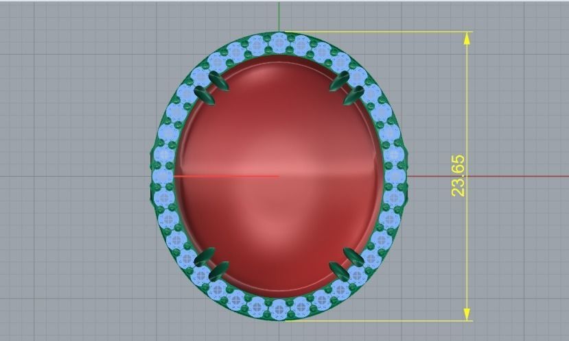 Ring with pearl stone N011657 3D print model_7