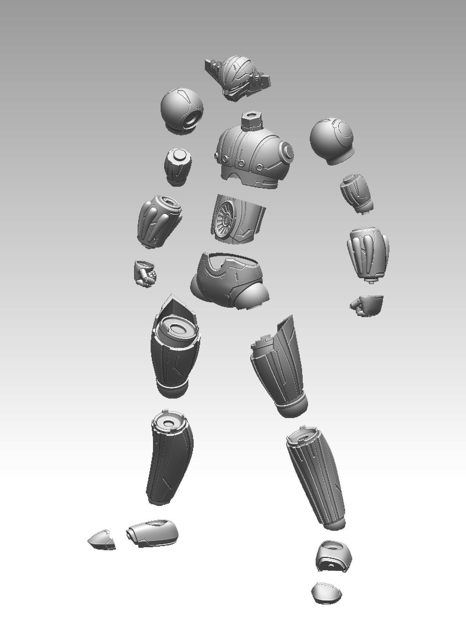 Steel Jeeg with horse and weapons 3D print model_8